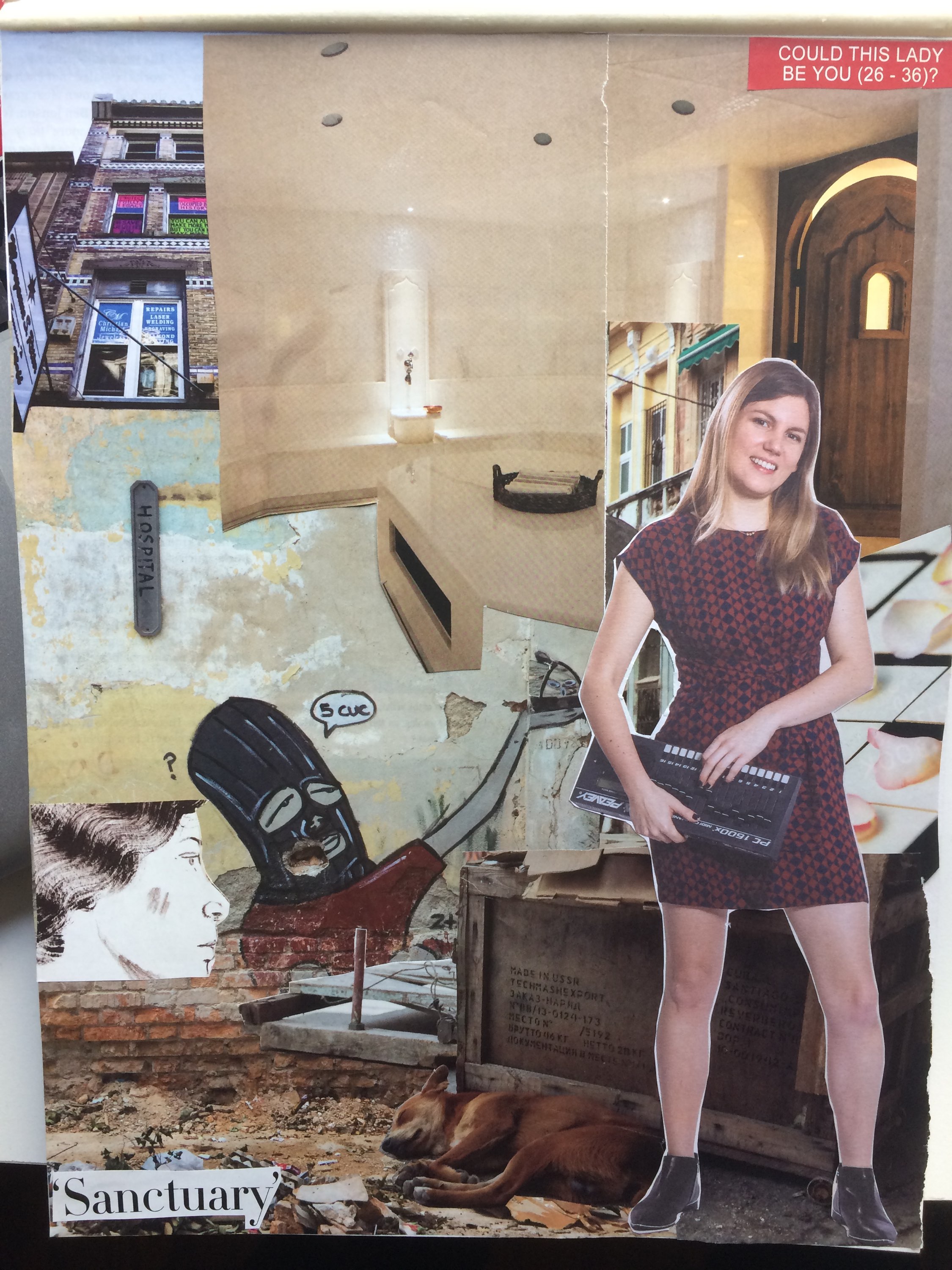 Scan of collage entitled Gentrification