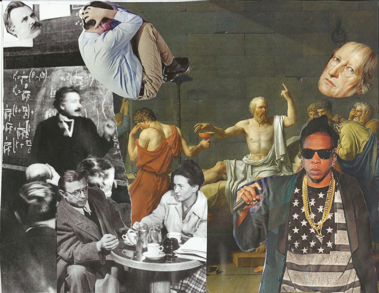 Scan of collage entitled philosophy
