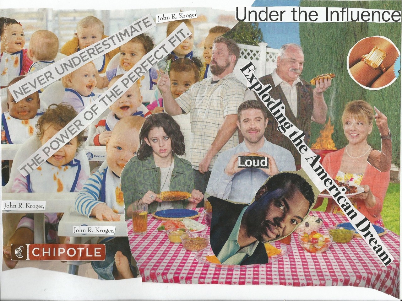Scan of collage entitled picnic